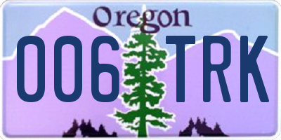 OR license plate 006TRK