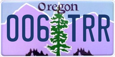 OR license plate 006TRR