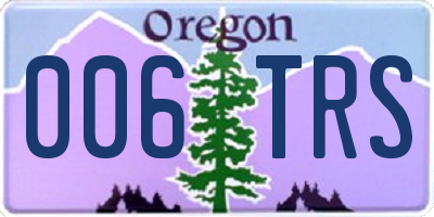 OR license plate 006TRS