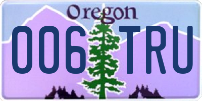 OR license plate 006TRU