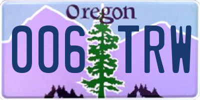 OR license plate 006TRW