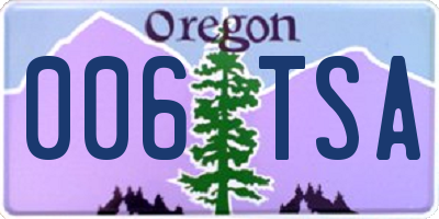 OR license plate 006TSA
