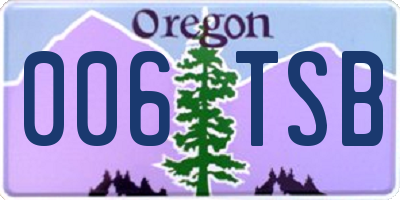 OR license plate 006TSB
