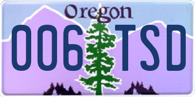OR license plate 006TSD