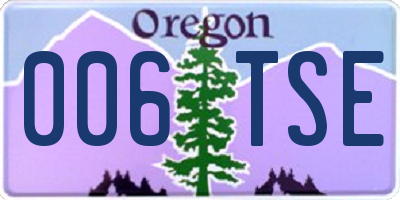 OR license plate 006TSE