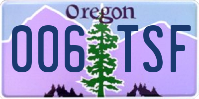 OR license plate 006TSF