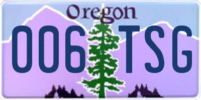 OR license plate 006TSG