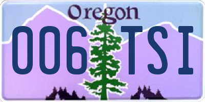 OR license plate 006TSI
