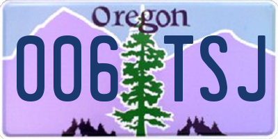 OR license plate 006TSJ