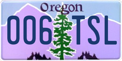 OR license plate 006TSL