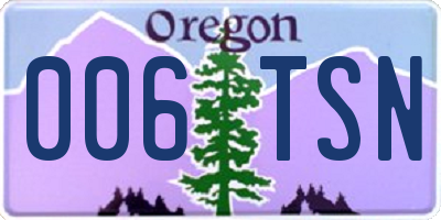 OR license plate 006TSN