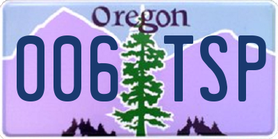 OR license plate 006TSP