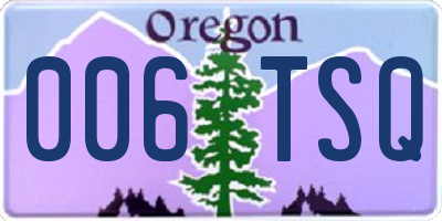 OR license plate 006TSQ