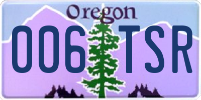 OR license plate 006TSR