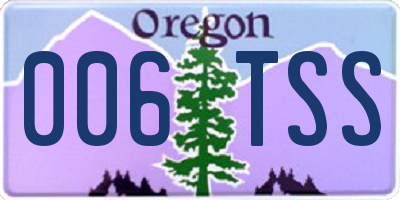 OR license plate 006TSS