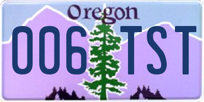 OR license plate 006TST