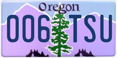 OR license plate 006TSU