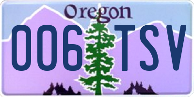 OR license plate 006TSV