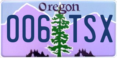 OR license plate 006TSX