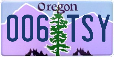 OR license plate 006TSY