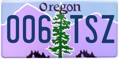 OR license plate 006TSZ