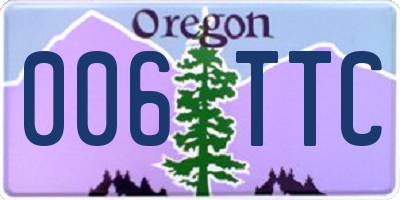OR license plate 006TTC