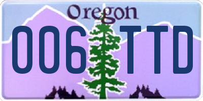 OR license plate 006TTD