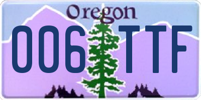 OR license plate 006TTF