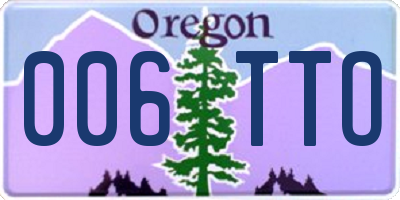 OR license plate 006TTO