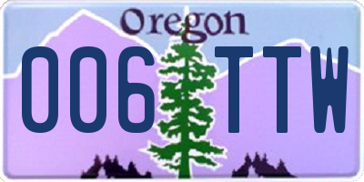 OR license plate 006TTW
