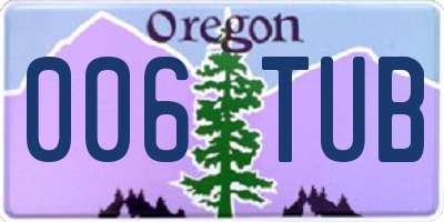 OR license plate 006TUB