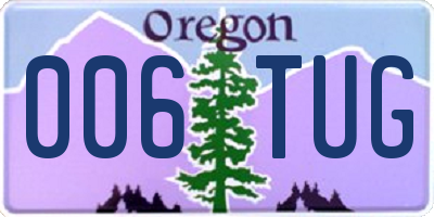 OR license plate 006TUG
