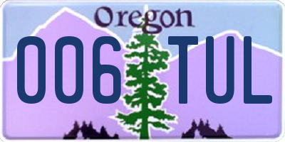 OR license plate 006TUL