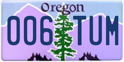 OR license plate 006TUM