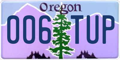 OR license plate 006TUP