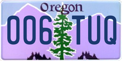 OR license plate 006TUQ