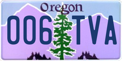 OR license plate 006TVA