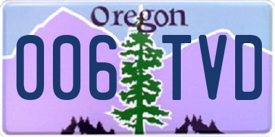 OR license plate 006TVD