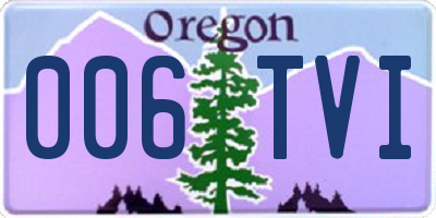 OR license plate 006TVI