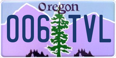 OR license plate 006TVL