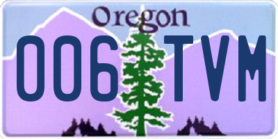 OR license plate 006TVM