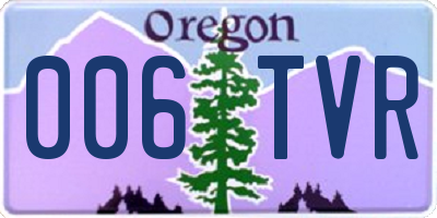 OR license plate 006TVR