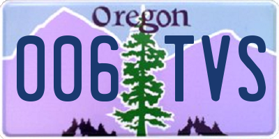 OR license plate 006TVS