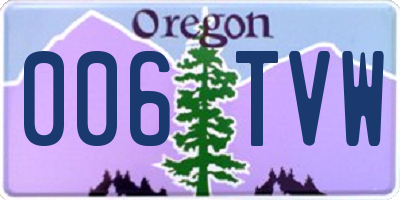 OR license plate 006TVW