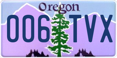 OR license plate 006TVX
