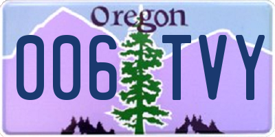 OR license plate 006TVY