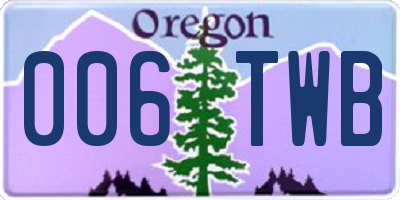 OR license plate 006TWB