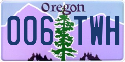 OR license plate 006TWH