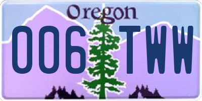 OR license plate 006TWW