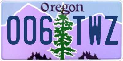 OR license plate 006TWZ